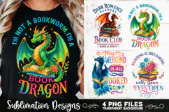 Fantasy Book Lovers Designs PNG Sublimation Dragons Product Image 6