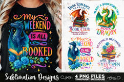 Fantasy Book Lovers Designs PNG Sublimation Dragons Product Image 1