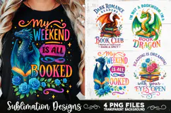 Fantasy Book Lovers Designs PNG Sublimation Dragons Product Image 1