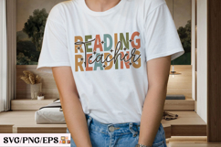 Retro Reading Teacher SVG PNG T-shirt Design Product Image 2