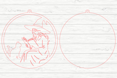 Reading Witch &amp; Cat Halloween Laser Cut Product Image 3
