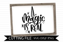 Magic Is Real Hand Lettered Unicorn Horn SVG Product Image 1