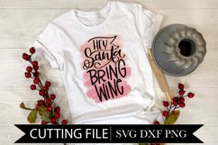 Hey Santa Bring Wine Christmas Sublimation Design Product Image 1