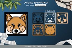 Shiba Inu's Head, Dog 3D Shadow Box Layered Papercut Product Image 1