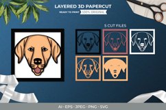 Golden Retriever's Head, Dog 3D Shadow Box Layered Papercut Product Image 1