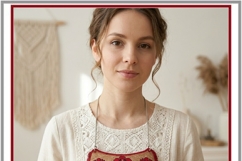 ITH Rose Cornflower Necklace Machine Embroidery Fringe Product Image 5