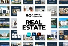 Real Estate Blue Instagram Templates| Canva-PS-AI Product Image 1