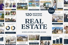 Real Estate Blue Instagram Templates | CANVA Product Image 1