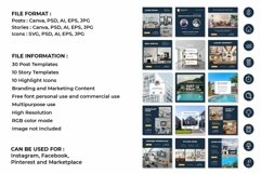 Real Estate Blue Instagram Templates| Canva-PS-AI Product Image 2