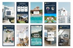 Real Estate Blue Instagram Templates| Canva-PS-AI Product Image 5