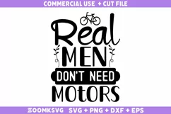 Real men don't need motors SVG | Bicycle SVG | Cycling SVG Product Image 2