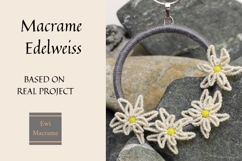 Macrame Edelweiss Flower Clipart with Pencil Sketch Effect Product Image 2