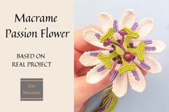 Macrame Passion Flower Clipart with Pencil Sketch Effect Product Image 2