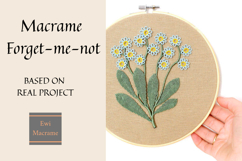 Macrame Forget-me-not PNG Botanical Clipart Product Image 2