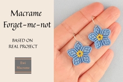 Macrame Forget-me-not Flower PNG Botanical Clipart Product Image 2