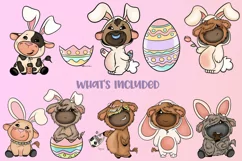 Real "Bunny" Stuff| 10 PNG adorable cows in bunny outfits Product Image 2