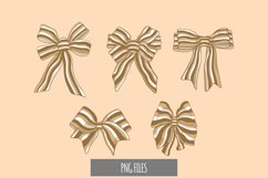 Realistic Brown White and Cream Bow Clipart Product Image 1