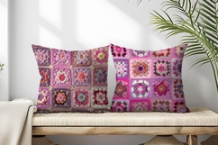 Realistic Crochet Granny Square Digital Paper Product Image 2