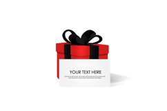 Realistic gift box design with blank paper Product Image 1