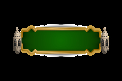 Realistic islamic lantern with border and frame ornament ele Product Image 2