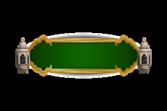 Realistic islamic lantern with border and frame ornament gra Product Image 2