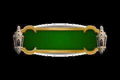 Realistic islamic lantern with border and frame ornament iso Product Image 2