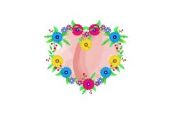 Realistic love flowers with watercolor background Product Image 1