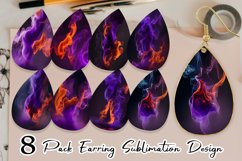 Orange White Purple Smoke Earring teardrop sublimation Product Image 1