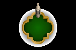 Realistic vintage lantern with islamic shape border frame de Product Image 2