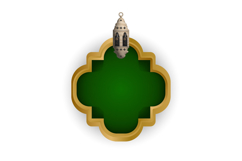 Realistic vintage lantern with islamic shape border frame de Product Image 1