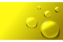 Realistic water drop background in yellow color Product Image 1