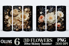 3d Flowers Sublimation Tumbler Wrap PNG Bundle Product Image 2