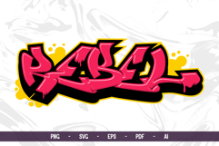 Rebel Graffiti Text Design | Street Art Vector &amp; PNG | SVG Product Image 2