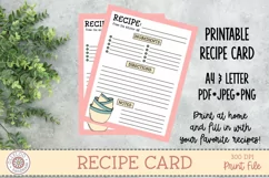 Recipe Card - Recipe Page - Printable Recipe Card Template Product Image 1