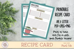 Recipe Card - Recipe Page - Printable Recipe Card Template Product Image 1