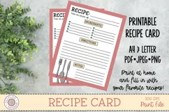 Recipe Card - Recipe Page - Printable Recipe Card Template Product Image 1