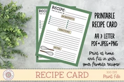 Recipe Card - Recipe Page - Printable Recipe Card Template Product Image 1
