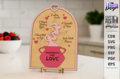 Valentine’s Day Board Laser Cut|Recipe for Love SVG|Kitchen Product Image 1