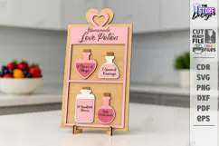 Valentine’s Day Board Laser Cut|Recipe for Love SVG|Kitchen Product Image 1