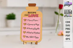 Valentine’s Day Board Laser Cut|Recipe for Love SVG|Kitchen Product Image 1