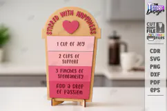 Valentine’s Day Board Laser Cut|Recipe for Love SVG|Kitchen Product Image 1