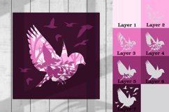 3D birds of paradise, layered shadowbox bird svg, 3d bird, Product Image 1