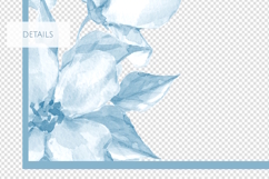 Rectangle Blue Watercolor Floral Frame PNG Product Image 2