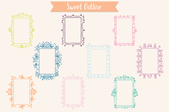 Colored Rectangle Doodle Frames | Hand Drawn Oblong Border Product Image 4