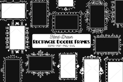 White Rectangle Doodle Frames | Hand Drawn Oblong Border Product Image 1