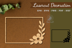 Rectangle Floral Frame Lasercut Decoration SVG Product Image 1