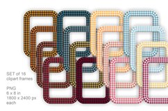 Rectangular Buffalo Plaid Frame Set of 16 PNG in Fall Colors