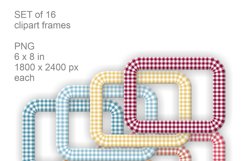 Rectangular Buffalo Plaid Frame Set of 16 PNG in Fall Colors