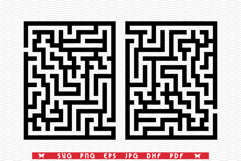 Two Rectangular Mazes SVG, Silhouettes digital clipart Product Image 1