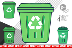 Recycling Bin Clipart Product Image 1